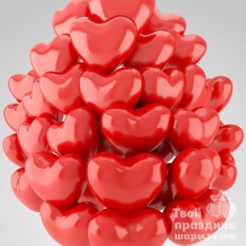 Облако из 30 шаров сердечек