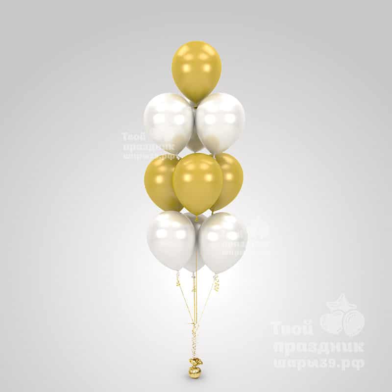 Фонтан из латексных гелиевых шаров металлик. Украшение и оформление праздников. Шары39.рф Калининград т. 52-01-67