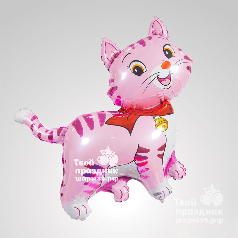 Розовая кошечка - фольгированный шар. Шары39.рф