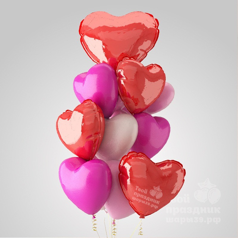 Букет из шаров с сердцами