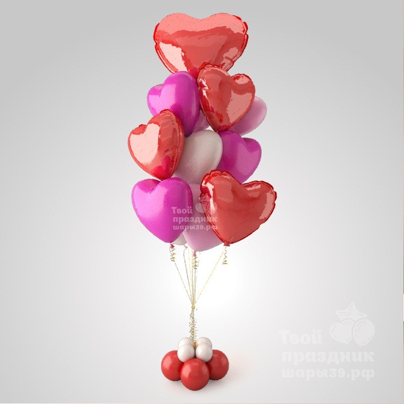 Букет из шаров с сердцами