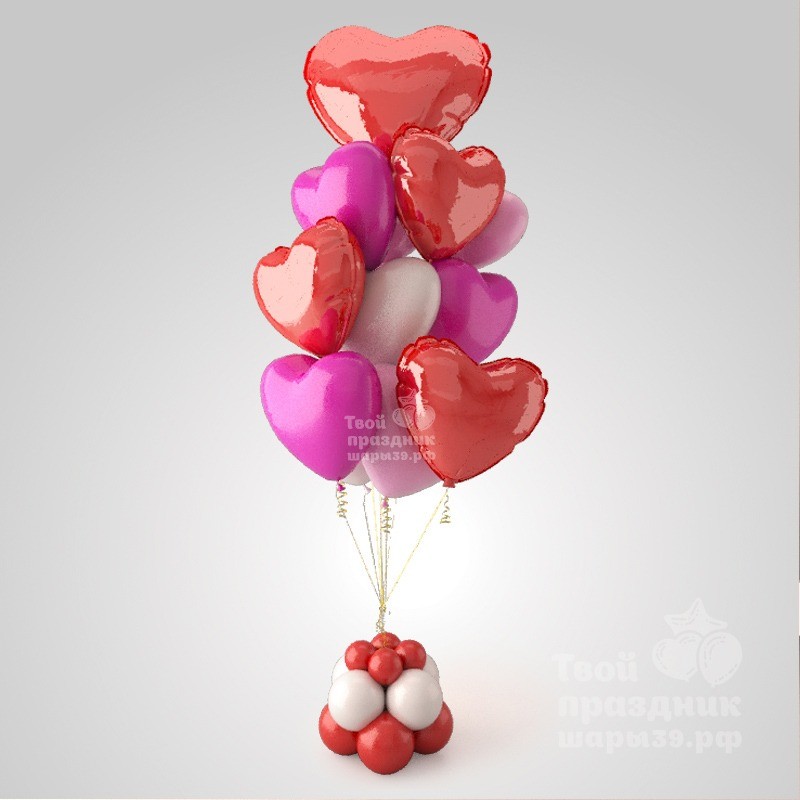 Букет из шаров с сердцами