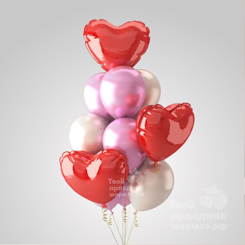Букет из шаров сердечек