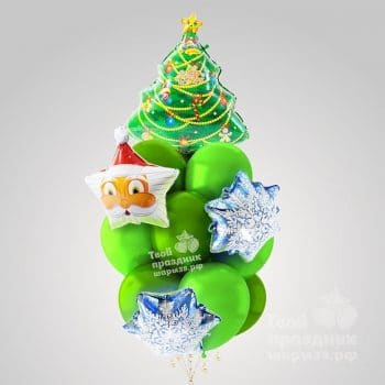 Новогодний букет из шаров