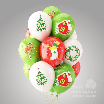Воздушные шары с гелием Новогодние
