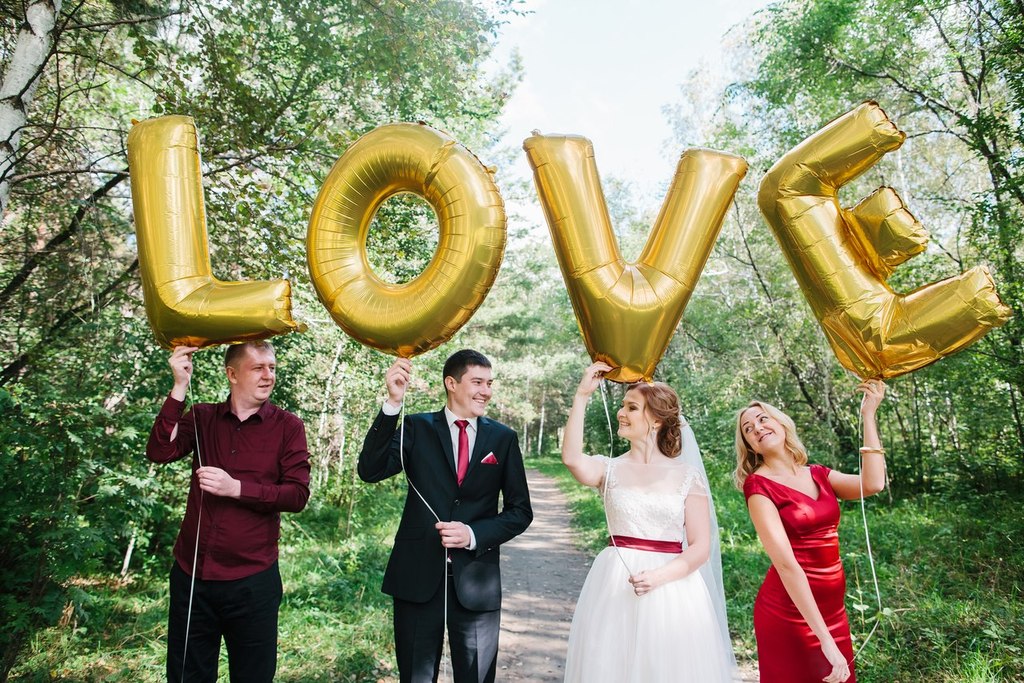 Фольгированные буквы «LOVE» с гелием, 100см — изображение 2