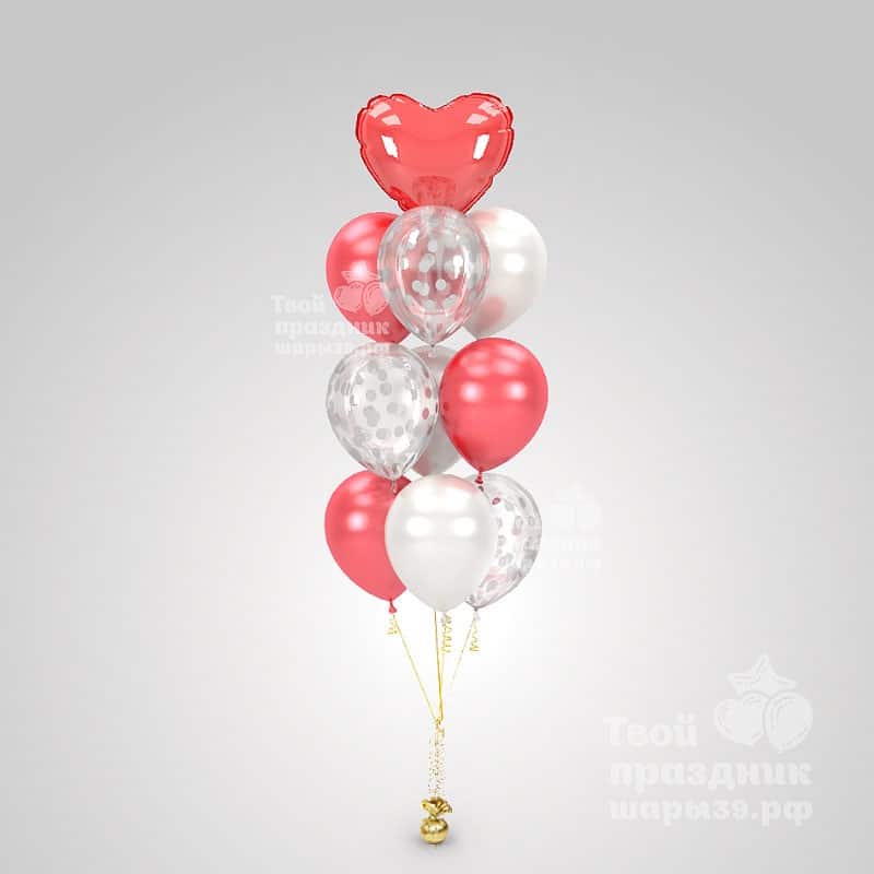 Фонтан из латексных гелиевых шаров металлик. Украшение и оформление праздников. Шары39.рф Калининград т. 52-01-67