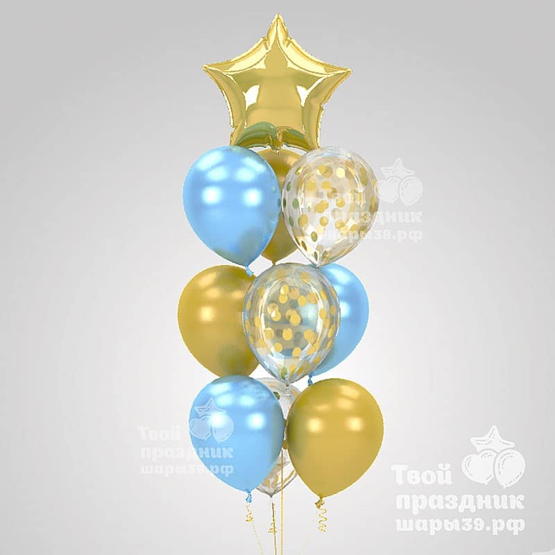 Фонтан из латексных гелиевых шаров металлик. Украшение и оформление праздников. Шары39.рф Калининград т. 52-01-67