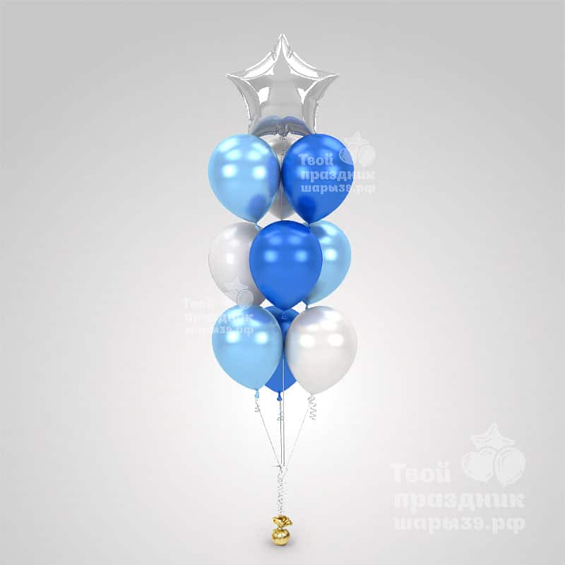 Фонтан из латексных гелиевых шаров металлик. Украшение и оформление праздников. Шары39.рф Калининград т. 52-01-67