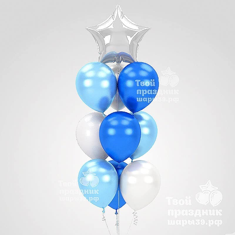 Фонтан из латексных гелиевых шаров металлик. Украшение и оформление праздников. Шары39.рф Калининград т. 52-01-67