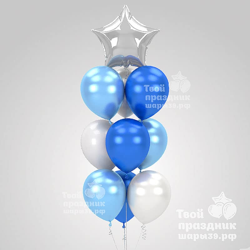 Фонтан из латексных гелиевых шаров металлик. Украшение и оформление праздников. Шары39.рф Калининград т. 52-01-67