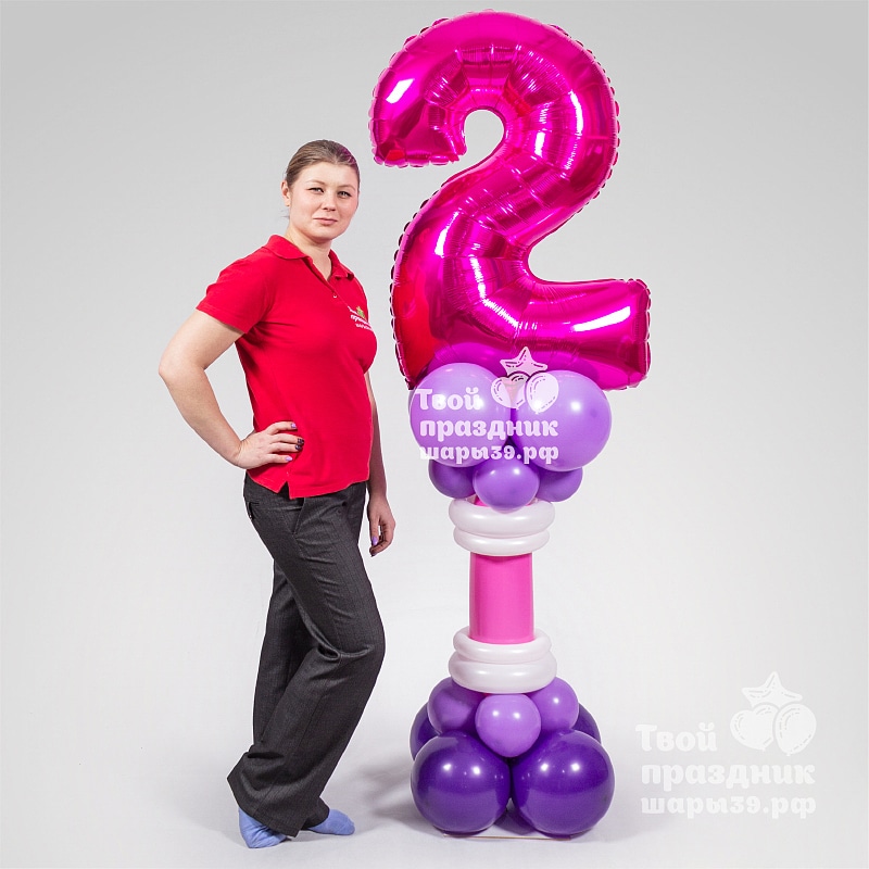 Колонна с цифрой, шарики39.рф, Калининград