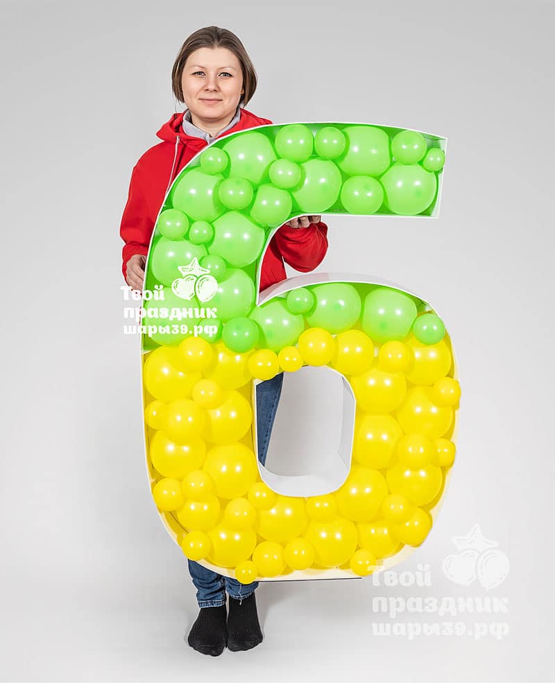 Декоративная цифра в технике аэромозаика. Шары39.рф, Калининград