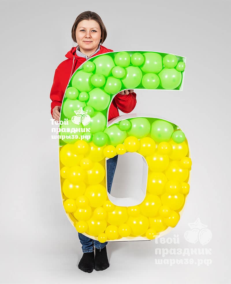 Декоративная цифра в технике аэромозаика. Шары39.рф, Калининград