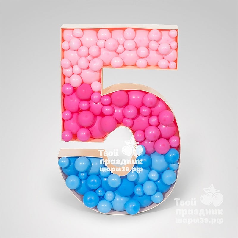 Цифра из шаров в технике аэромозаика. Калининград, Шары39.рф