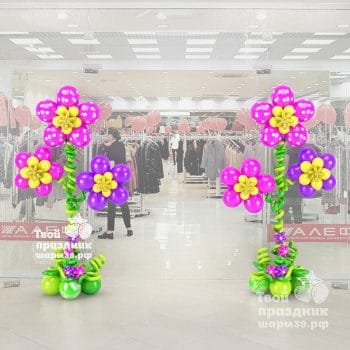 Оформление на открытие бутика! Большие цветы из шаров! Шары39.рф