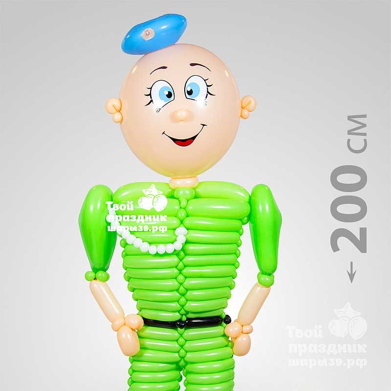 Бравый десантник! Большая фигура из воздушных шаров! Шары39.рф, Калининград.