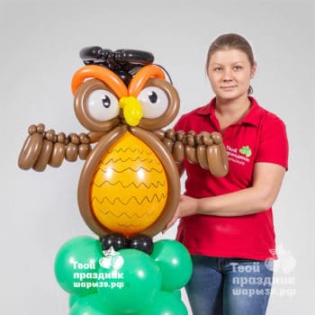 Ученая сова. Фигура из воздушных шаров. Шары39.рф, Калининград