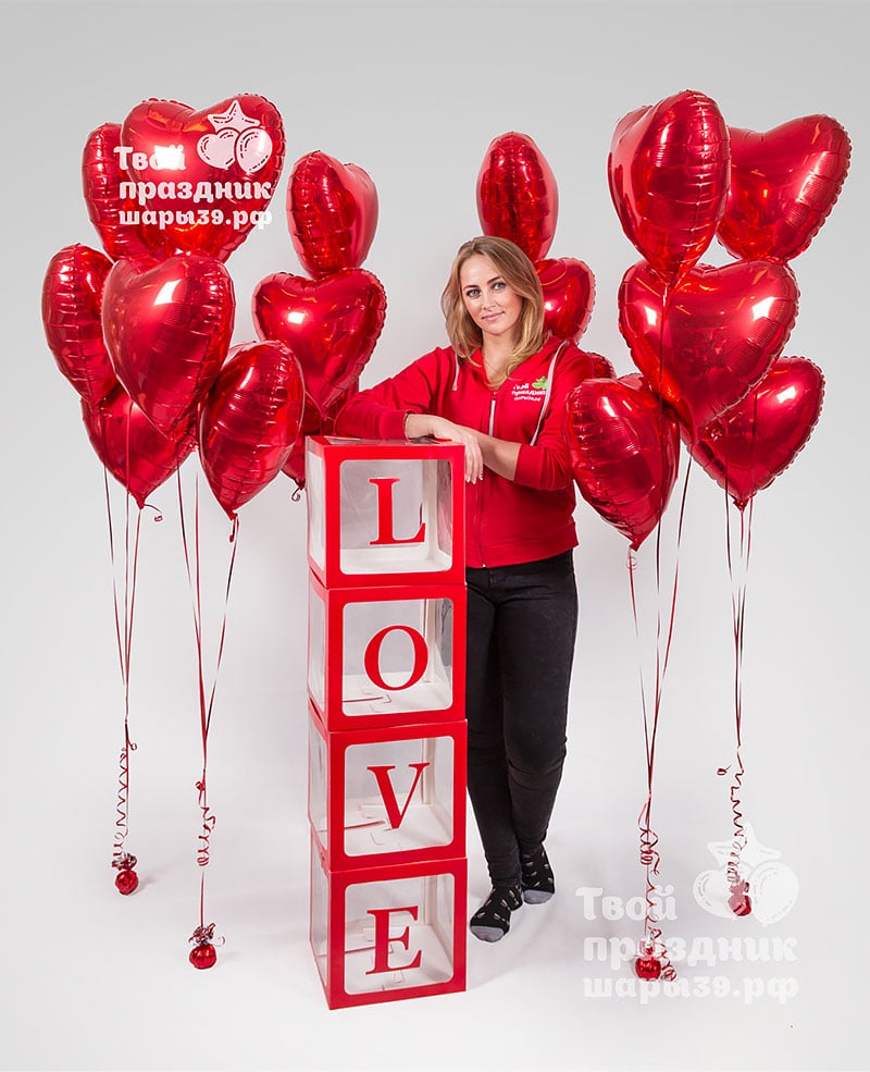 Мини фотозона, инсталляция на день всех влюбленных, Шары39.рф, Калининград