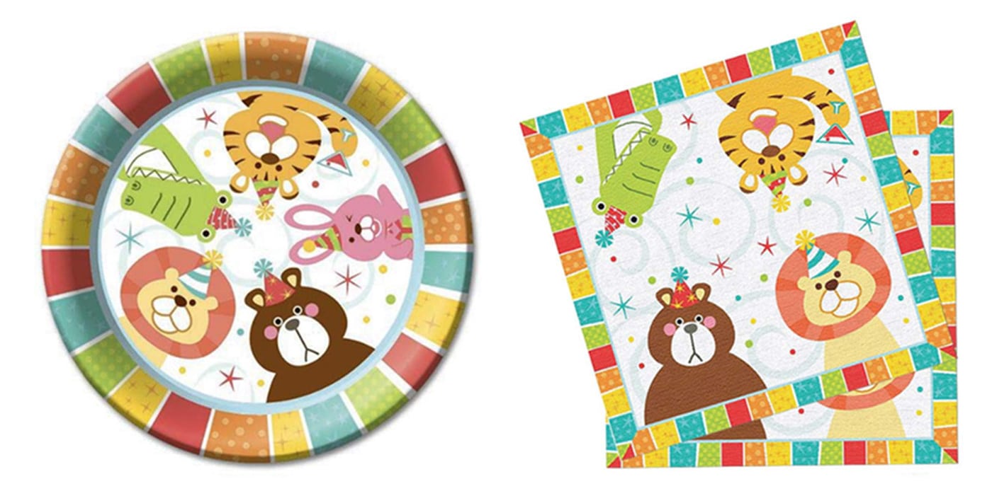 Посуда одноразовая Веселый зоопарк. шарики39.рф, Калининград