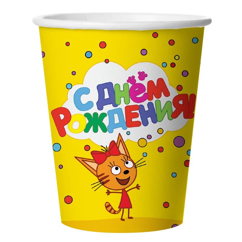 Стаканы одноразовые бумажные Три кота. шарики39.рф, Калининград