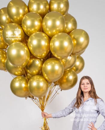 Большое облако из 50 гелиевых шаров Хром. Шары39.рф, Калининград