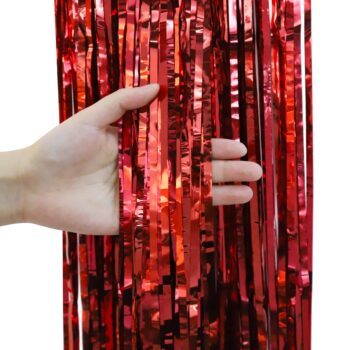 Занавес дождик красный. Калининград. Шары39.рф