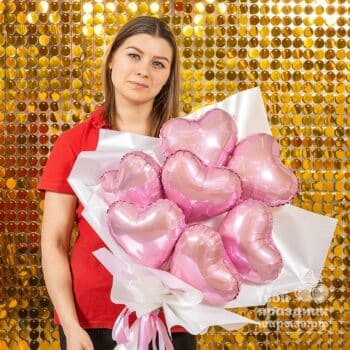 Карфт-букет с сердечками. Шары39