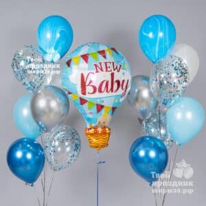 Красивый набор шаров на рождение мальчика. Шары39. Калининград