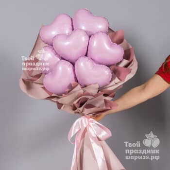 Крафт-букет с сердечками. Шары39