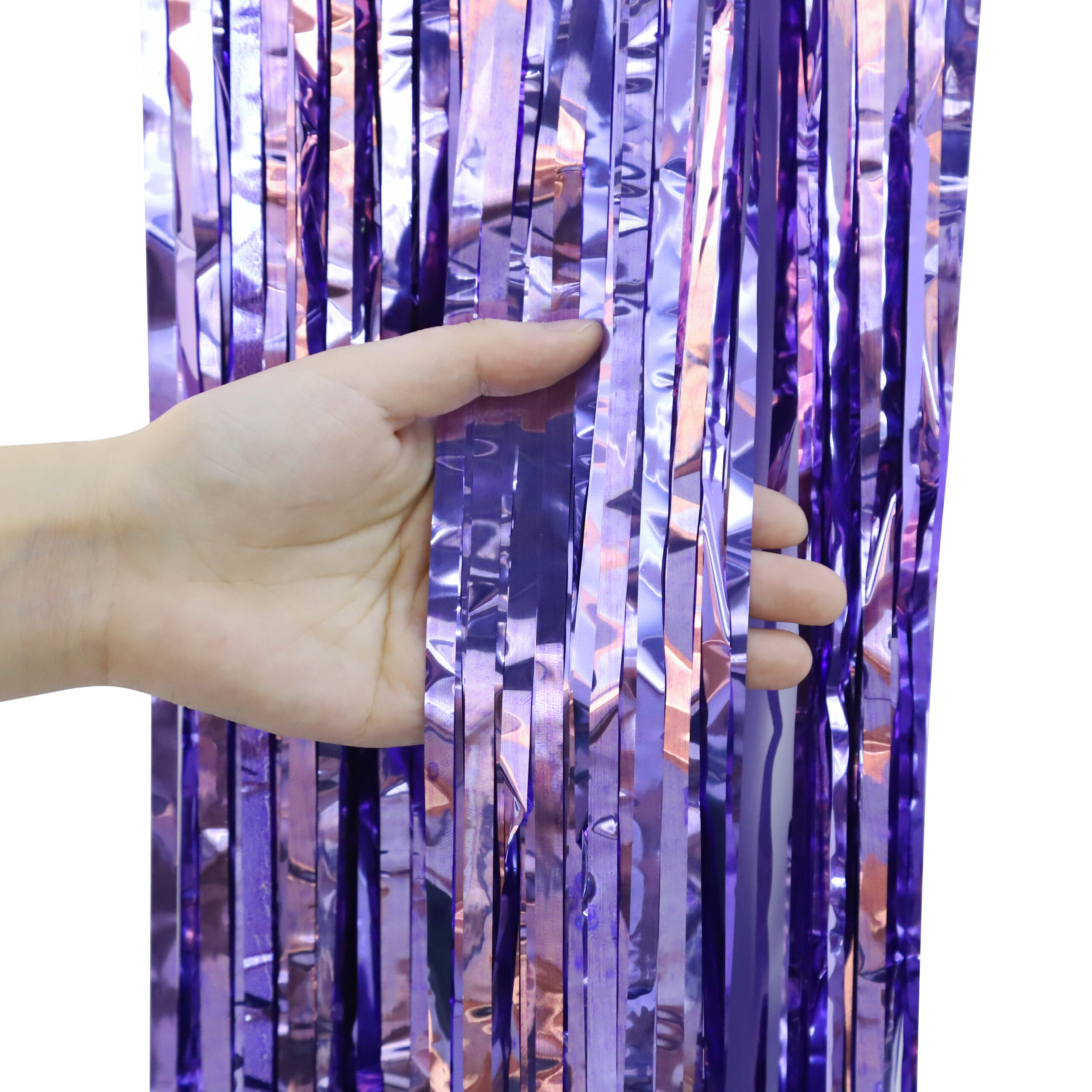 Занавес дождик сиреневый металлик. Калининград. Шары39.рф